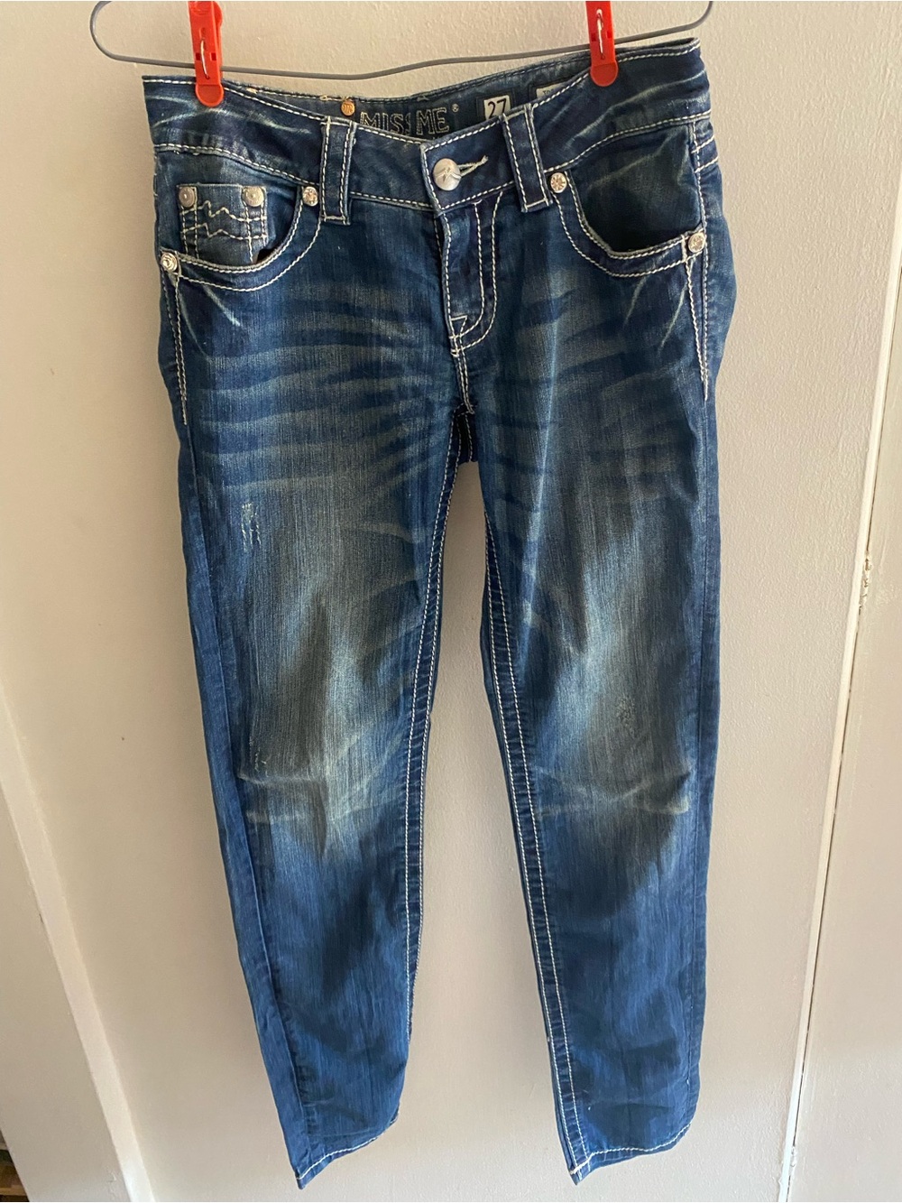Miss Me Low-Rise Blue Skinny Jeans